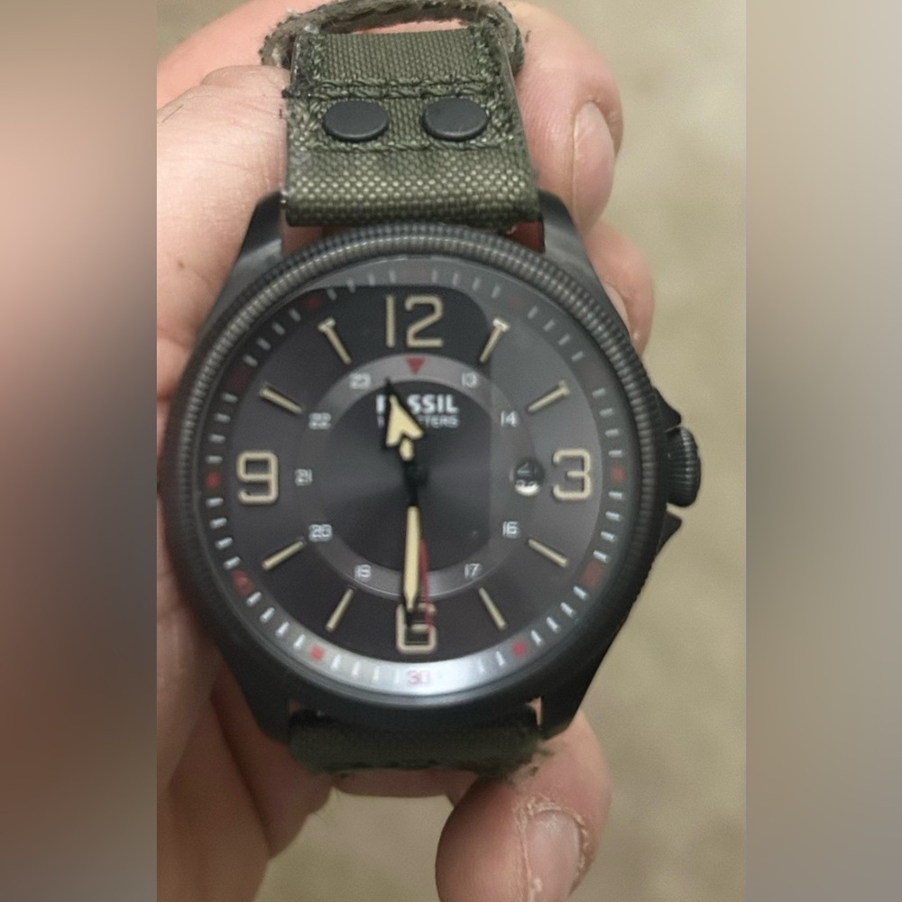 Fossil Black and Olive Watch
